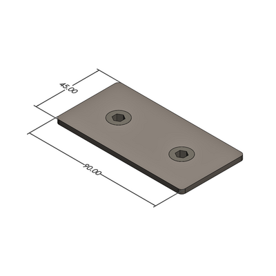 60-020-5 MODULAR SOLUTIONS ALUMINUM END CAP<br>45MM X 90MM W/HARDWARE